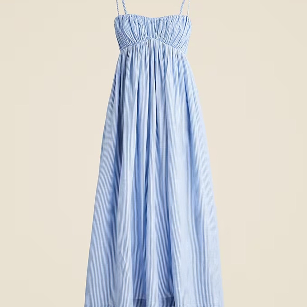 J Crew Retail Airy gauze empire-waist midi dress in stripe